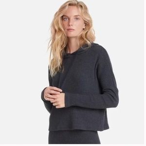 Lett Bari Grey Rib Soft and Cozy Loungewear Hoodie